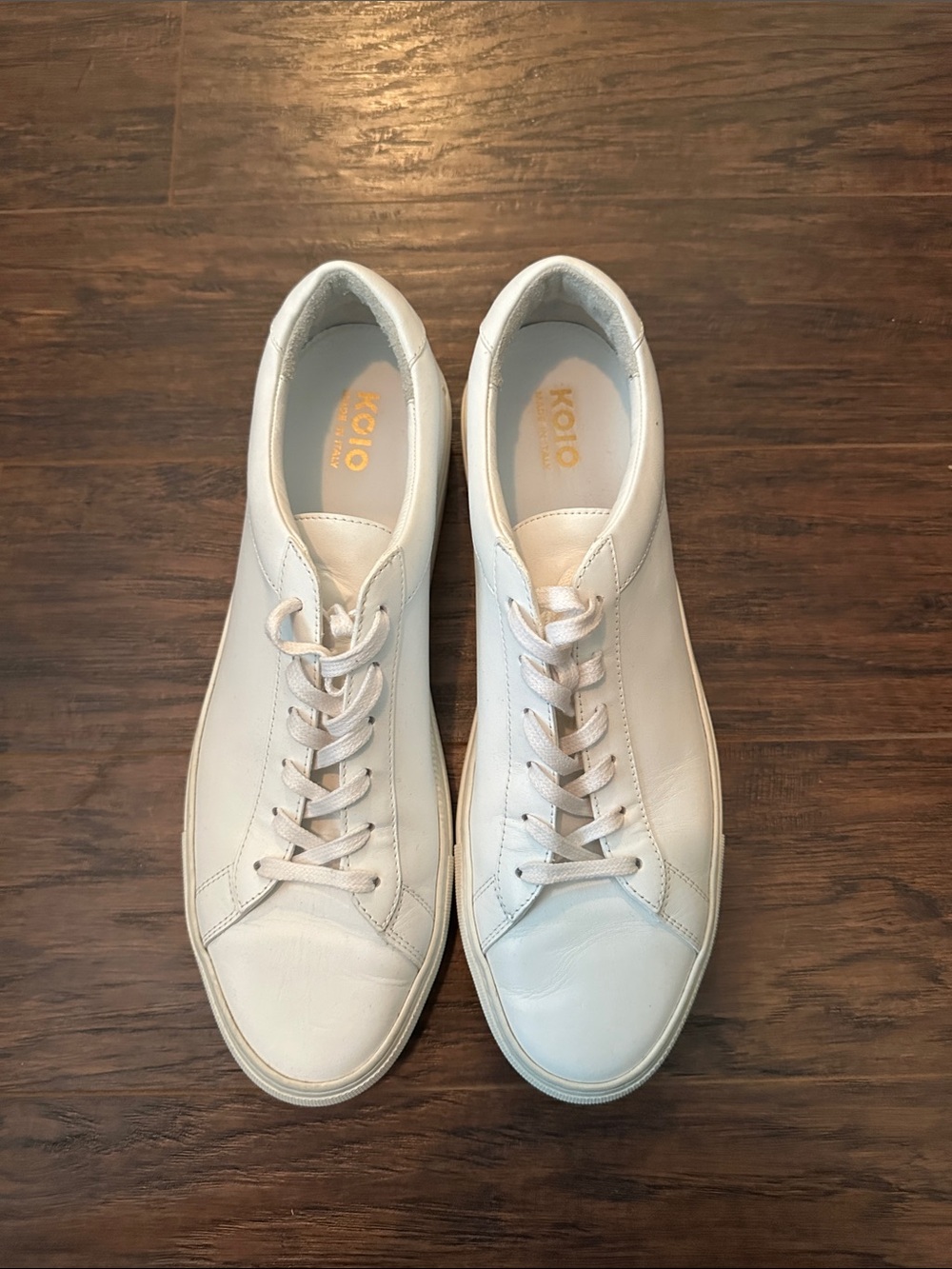 KOIO Cream/White Leather Men's Low-Top Sneakers